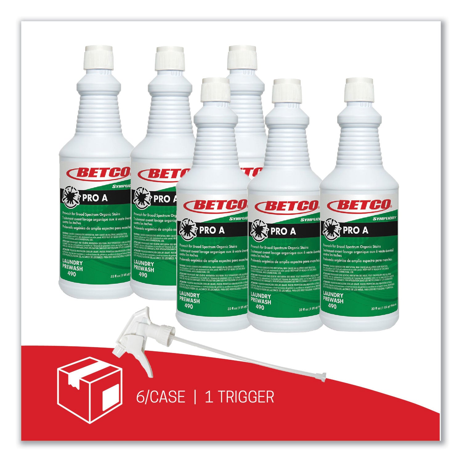 Symplicity Pro A Prewash/Spotter, Citrus Scent, 32 oz Bottle, 6/Carton