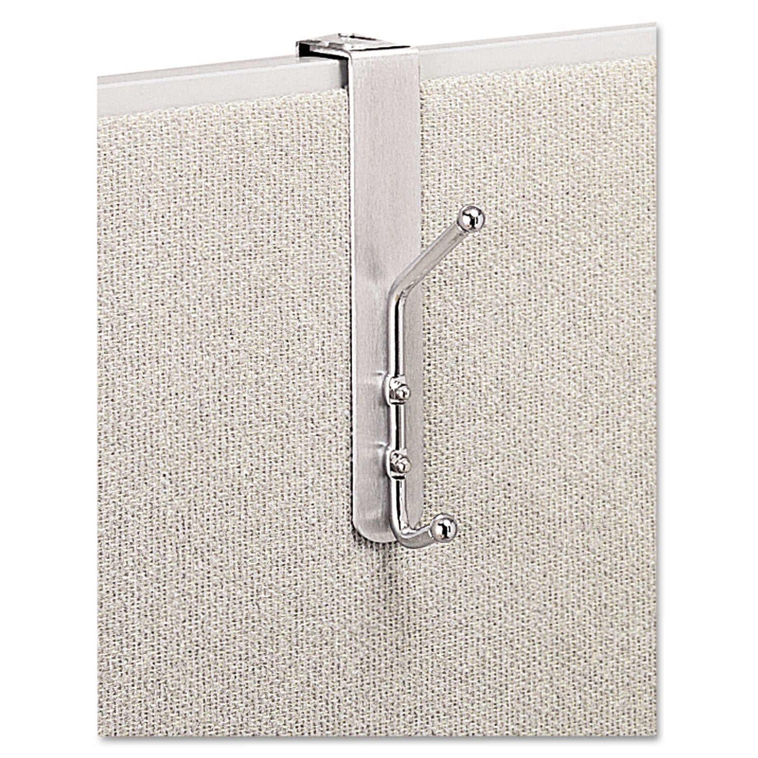 Over-The-Panel Double-Garment Hook, Satin Aluminum/Chrome - 2