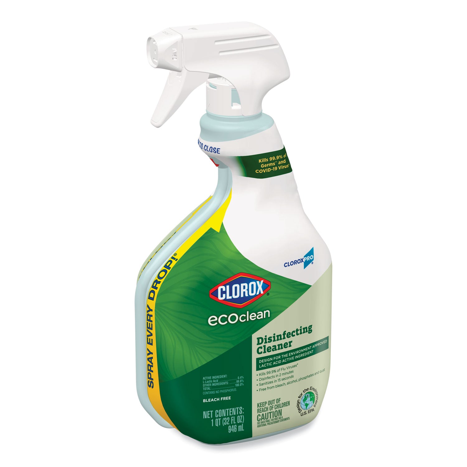 clorox-pro-ecoclean-disinfecting-cleaner-unscented-32-oz-spray-bottle-9-carton_clo60213ct - 1