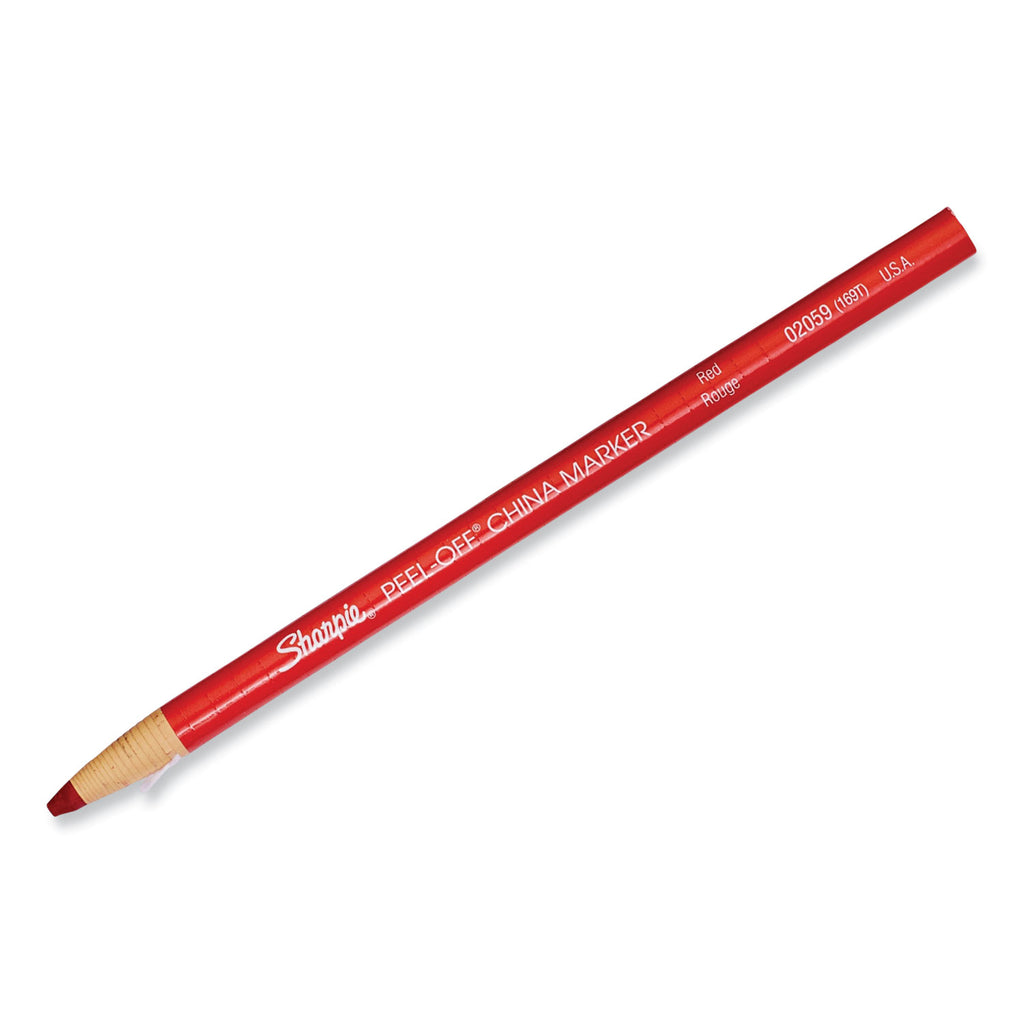 Peel-Off China Markers, Red, Dozen - 