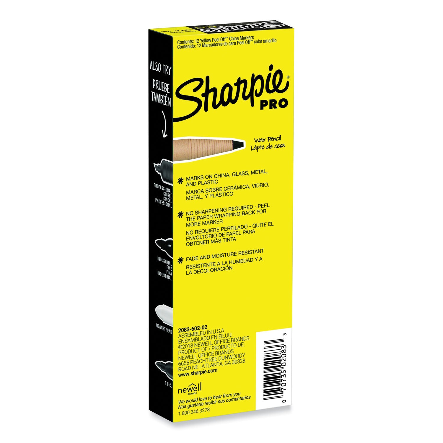 Peel-Off China Markers, Yellow, Dozen