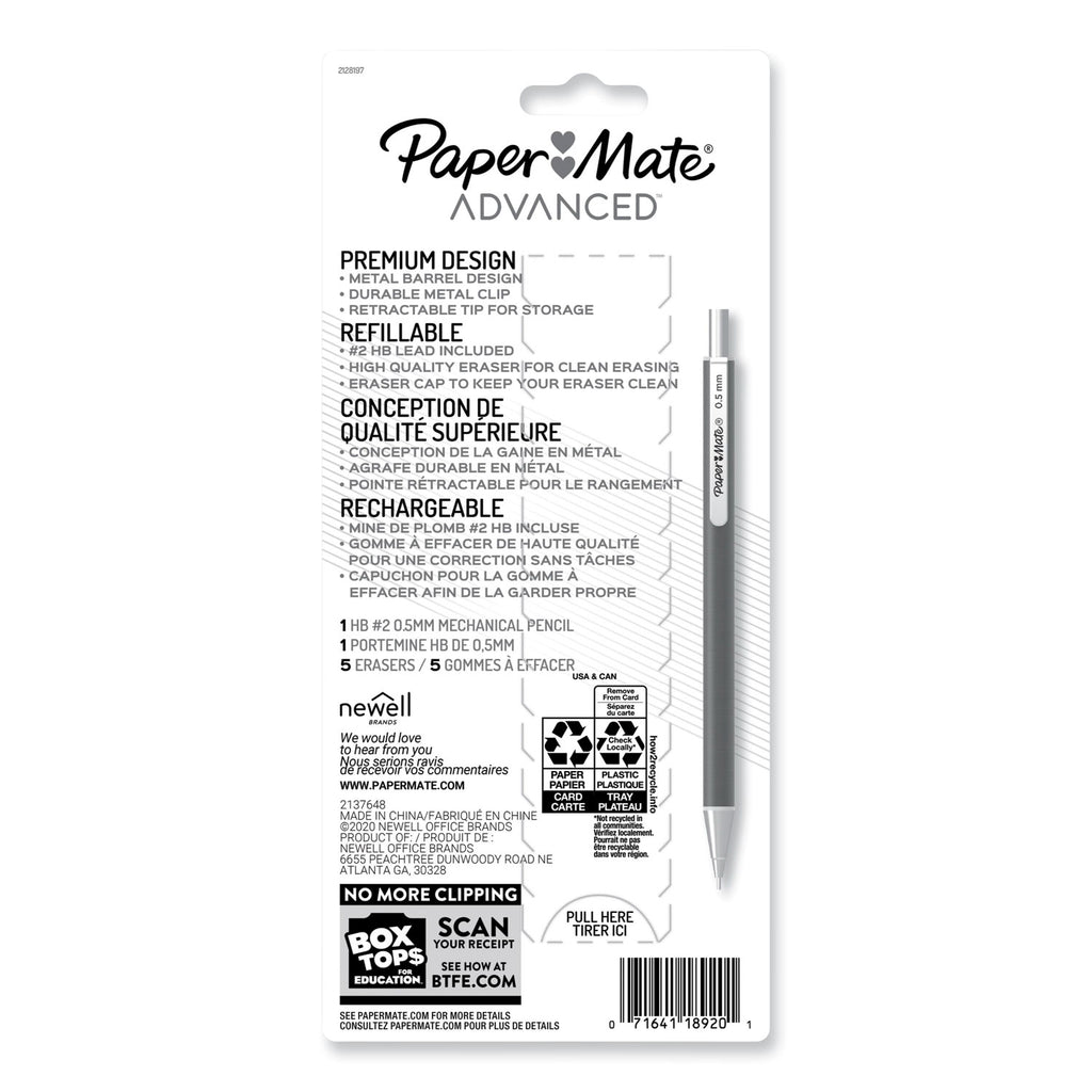 advanced-mechanical-pencils-05-mm-hb-#2-black-lead-gun-metal-gray-barrel_pap2128197 - 8