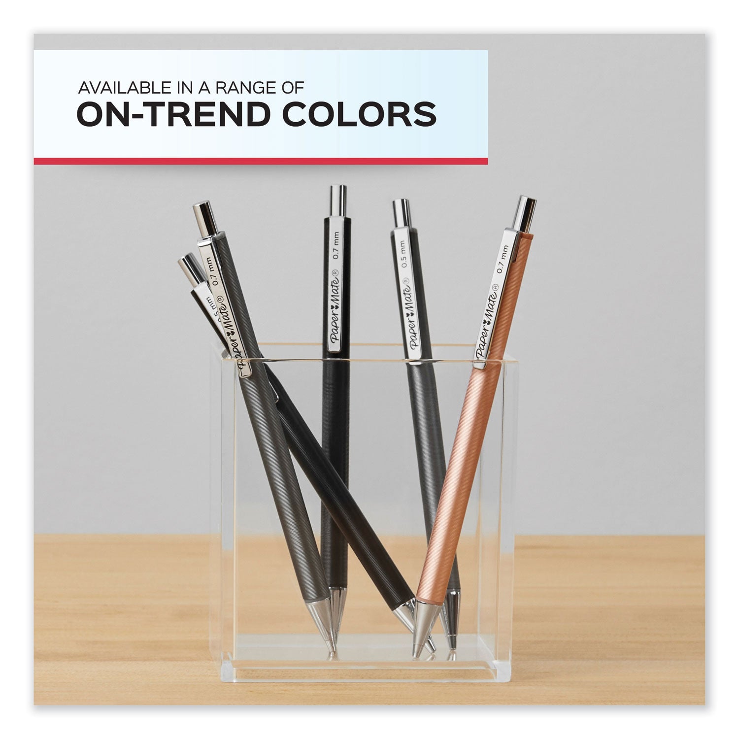 advanced-mechanical-pencils-07-mm-hb-#2-black-lead-gun-metal-gray;-rose-gold-barrel-2-pack_pap2128209 - 3