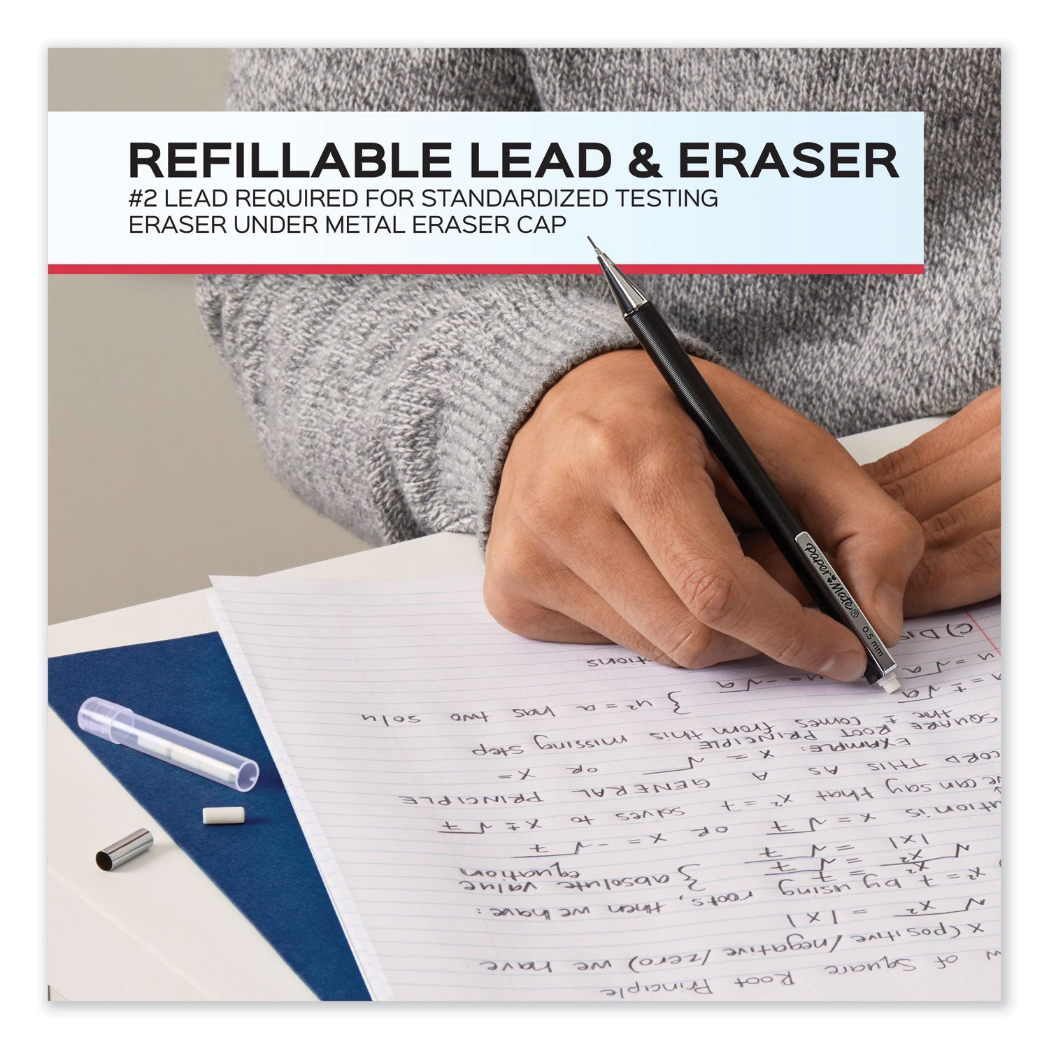 advanced-mechanical-pencils-07-mm-hb-#2-black-lead-gun-metal-gray;-rose-gold-barrel-2-pack_pap2128209 - 4