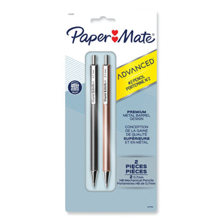 advanced-mechanical-pencils-07-mm-hb-#2-black-lead-gun-metal-gray;-rose-gold-barrel-2-pack_pap2128209 - 1