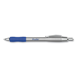 profile-ballpoint-pen-retractable-medium-1-mm-blue-ink-blue-silver-barrel-2-pack_pap2130519 - 2