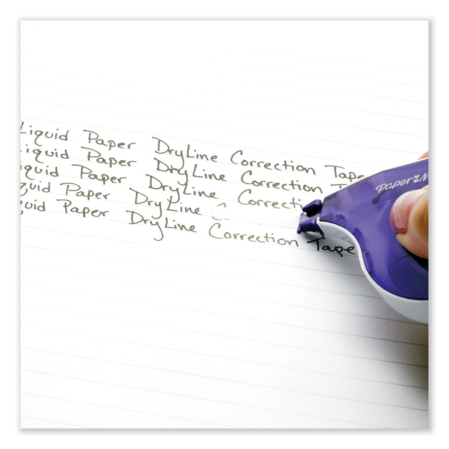 DryLine Correction Tape, Non-Refillable, Green/Purple Applicators, 0.17" x 472", 2/Pack - 