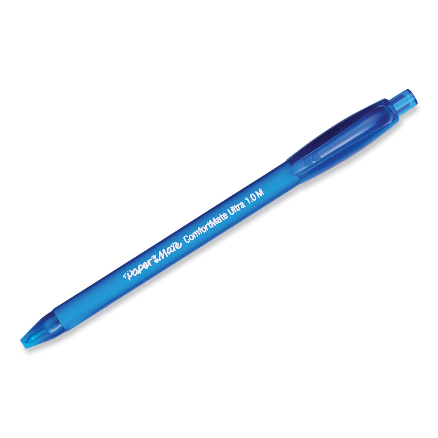 ComfortMate Ultra Ballpoint Pen, Retractable, Medium 1 mm, Blue Ink, Blue Barrel, Dozen - 