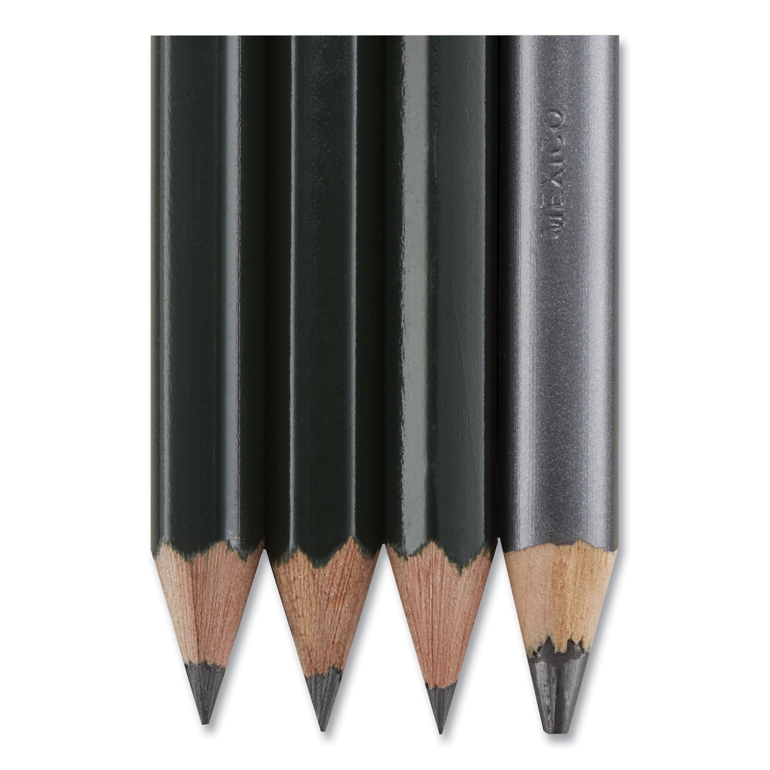 Scholar Graphite Pencil Set, 2 mm, Assorted Lead Hardness Ratings, Black Lead, Dark Green Barrel, 4/Set - 