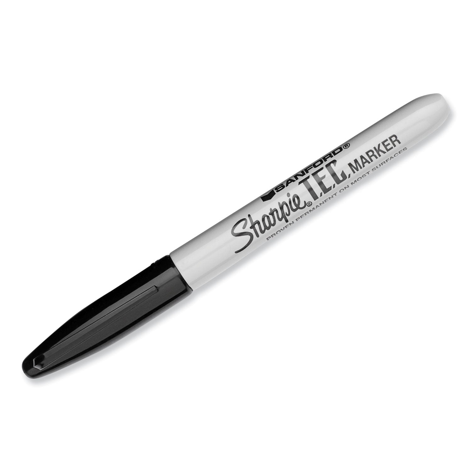 T.E.C. Permanent Marker, Fine Bullet Tip, Black - 