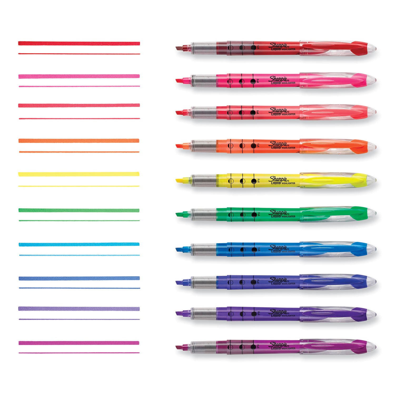 Liquid Pen Style Highlighters, Assorted Ink Colors, Chisel Tip, Assorted Barrel Colors, 10/Set