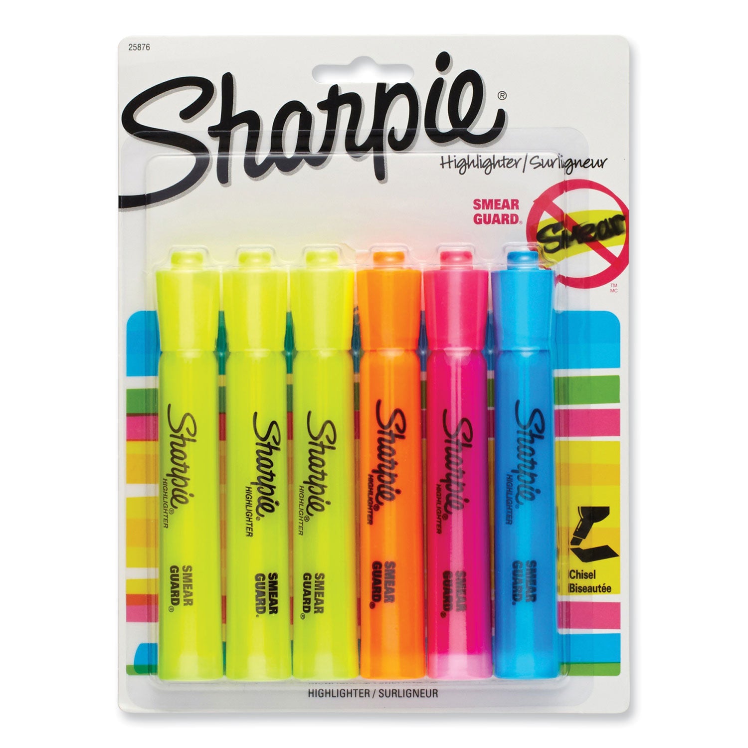 tank-style-highlighters-assorted-ink-colors-chisel-tip-assorted-barrel-colors-6-set_san25876pp - 1