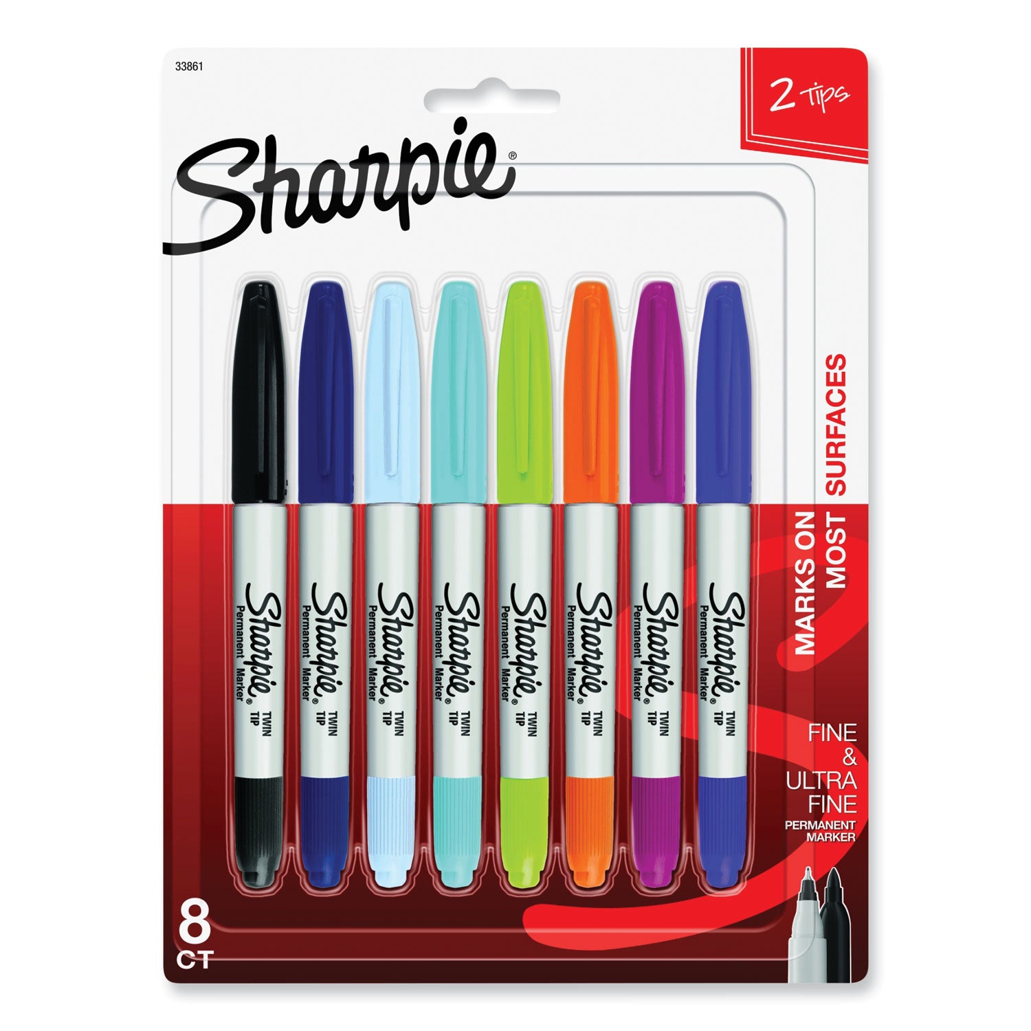 twin-tip-permanent-marker-extra-fine-fine-bullet-tips-assorted-colors-8-set_san33861pp - 1