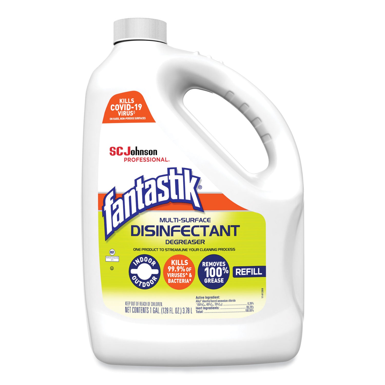 Multi-Surface Disinfectant Degreaser, Pleasant Scent, 1 Gallon Bottle, 4/Carton - 2