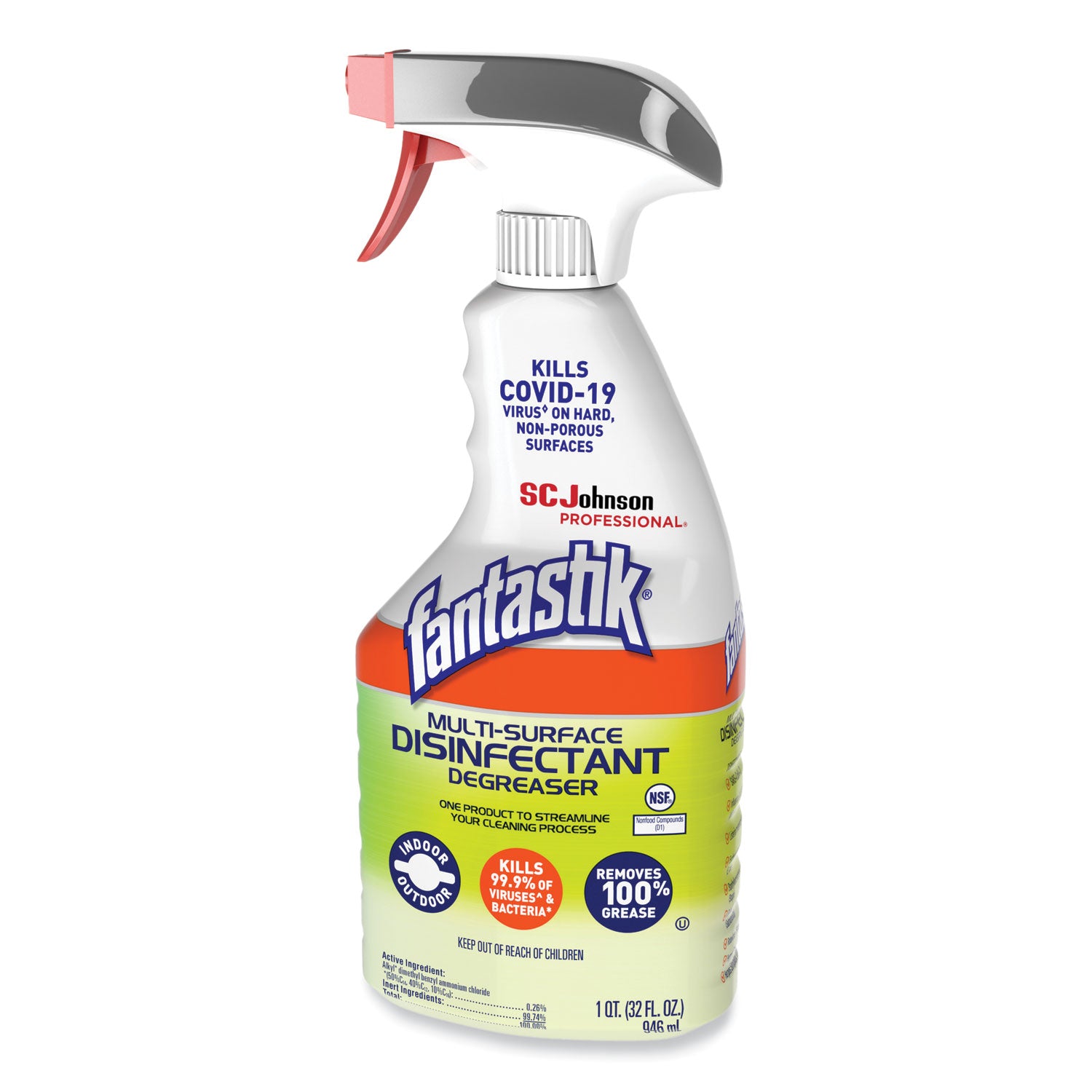 Multi-Surface Disinfectant Degreaser, Herbal, 32 oz Spray Bottle, 8/Carton