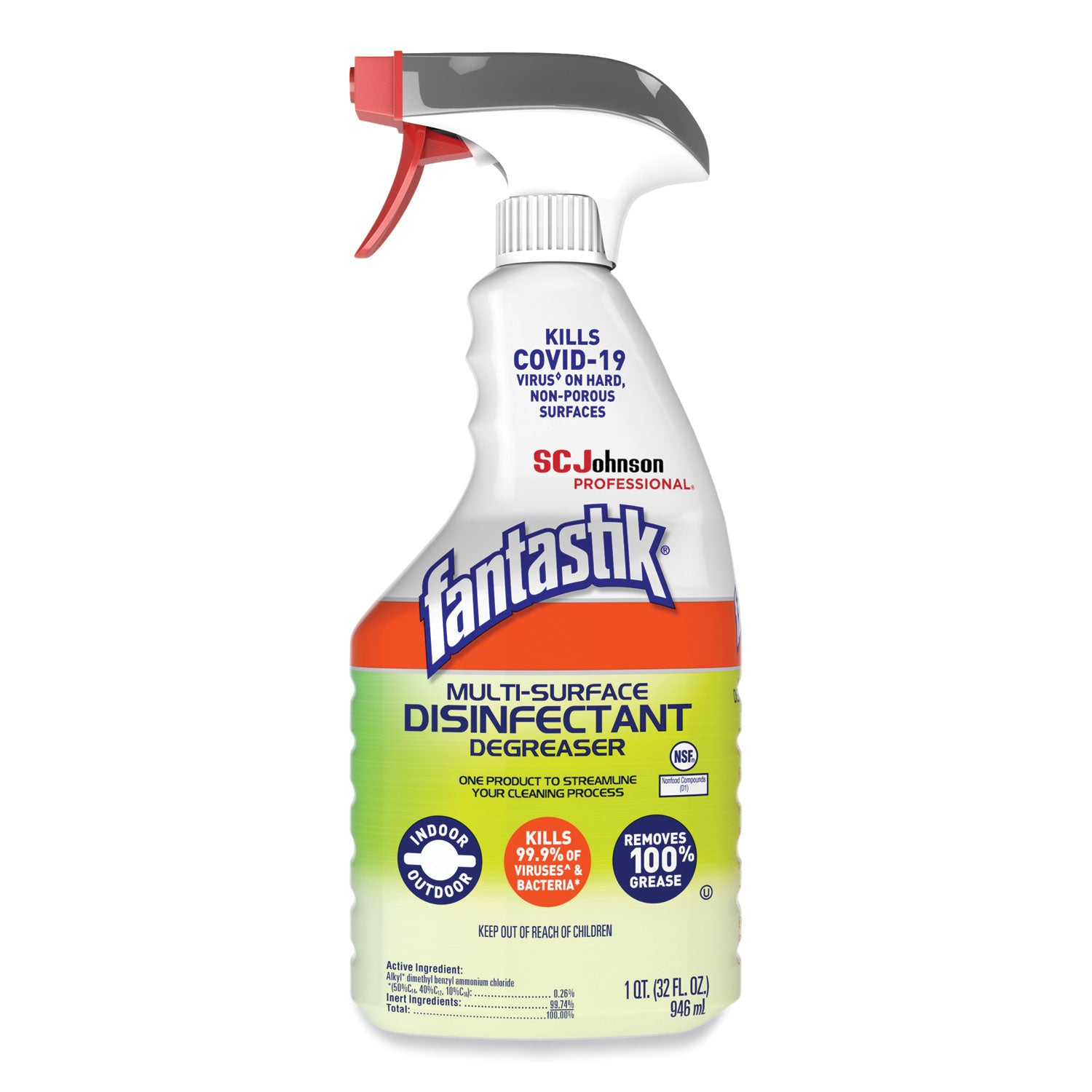Multi-Surface Disinfectant Degreaser, Herbal, 32 oz Spray Bottle, 8/Carton