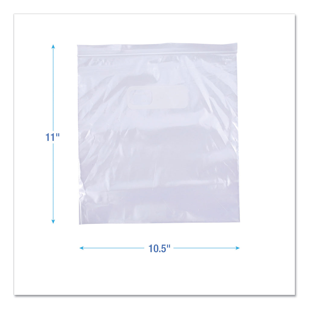 Reclosable Food Storage Bags, 1 gal, 2.7 mil, 10.5" x 11", Clear, 250/Box