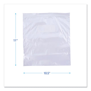 Reclosable Food Storage Bags, 1 gal, 2.7 mil, 10.5" x 11", Clear, 250/Box
