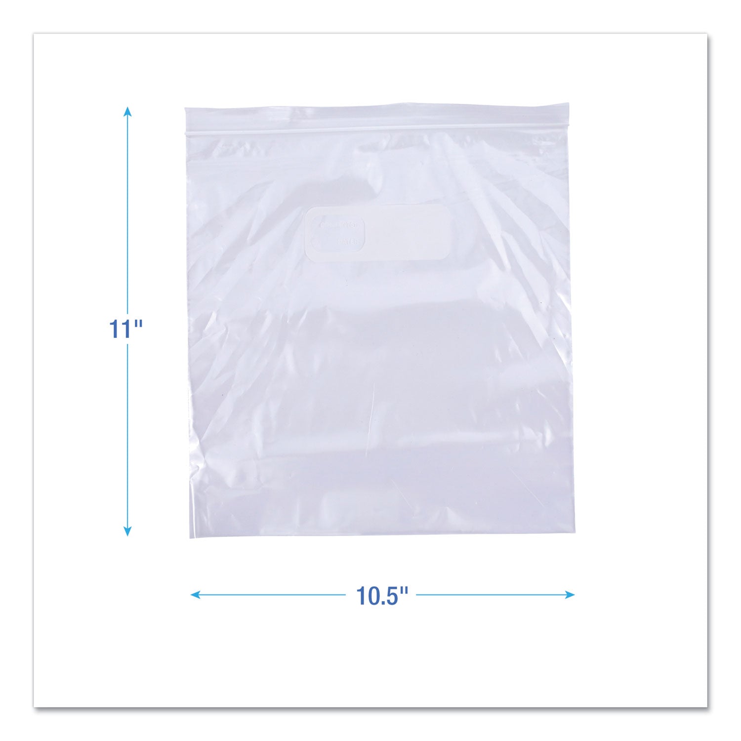 Reclosable Food Storage Bags, 1 gal, 2.7 mil, 10.5" x 11", Clear, 250/Box