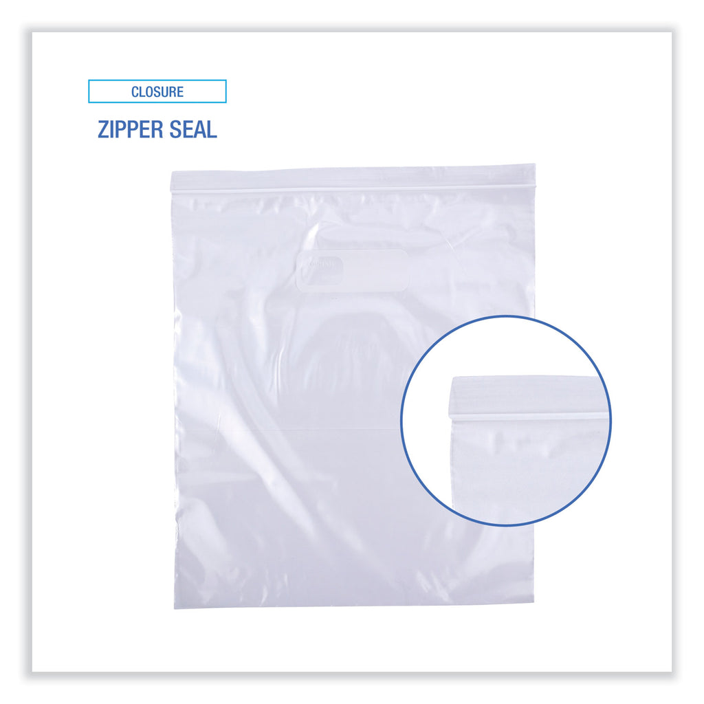 Reclosable Food Storage Bags, 2 gal, 1.75 mil, 13" x 15", Clear, 100/Box