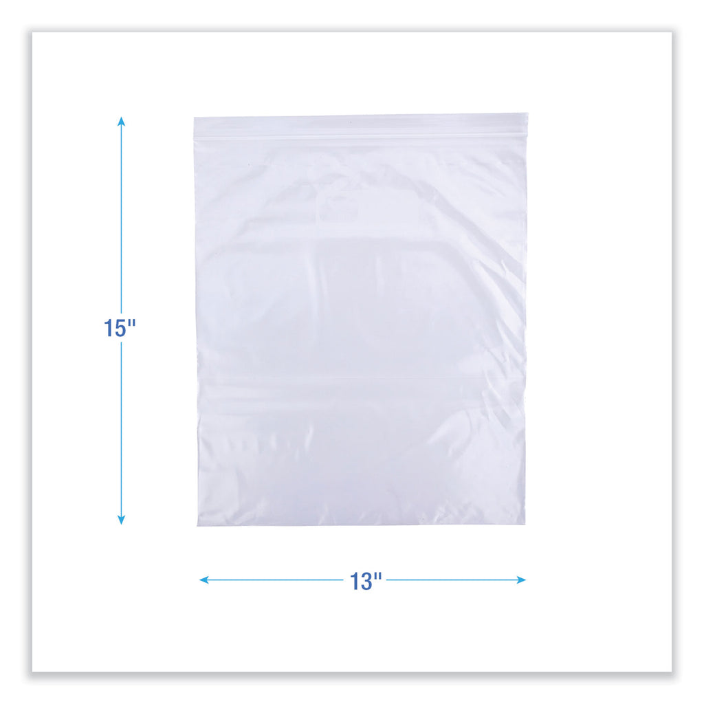 Reclosable Food Storage Bags, 2 gal, 2.7 mil, 13" x 15", Clear, 100/Box