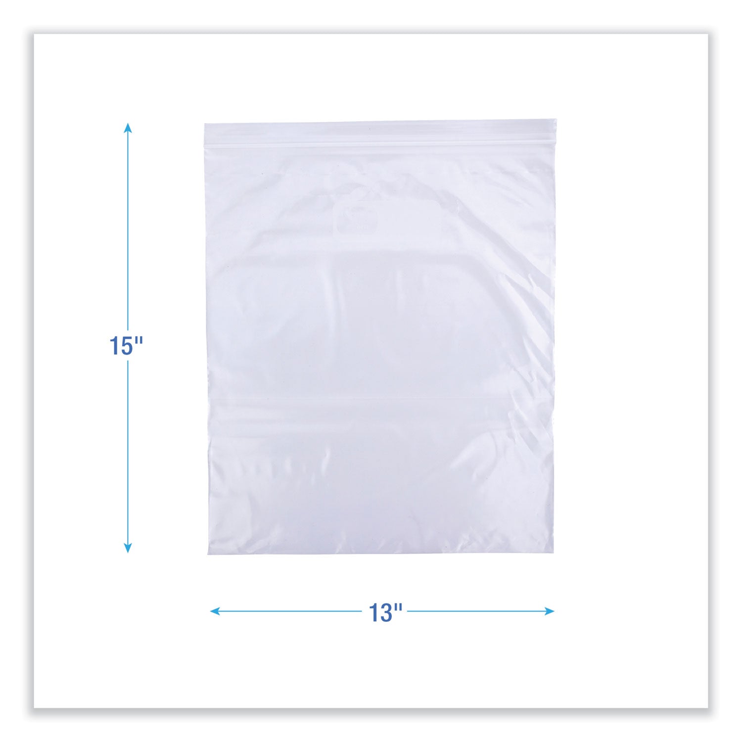 Reclosable Food Storage Bags, 2 gal, 2.7 mil, 13" x 15", Clear, 100/Box