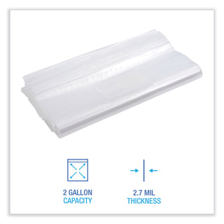 Reclosable Food Storage Bags, 2 gal, 2.7 mil, 13" x 15", Clear, 100/Box