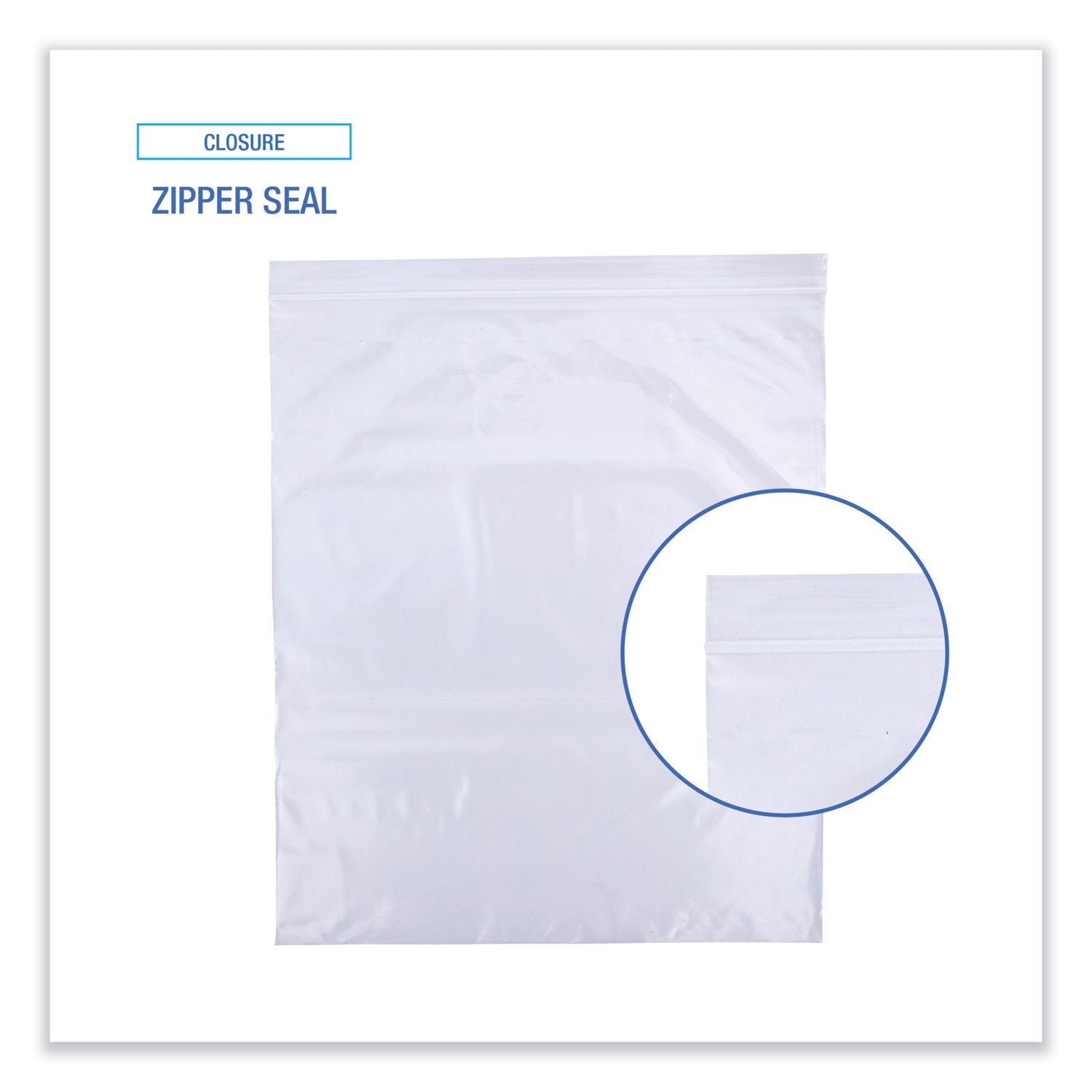 Reclosable Food Storage Bags, 2 gal, 2.7 mil, 13" x 15", Clear, 100/Box