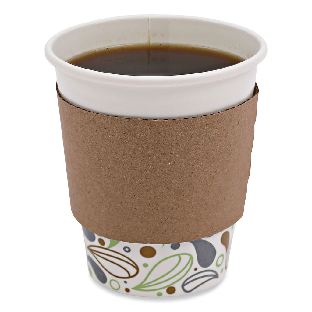 Cup Sleeves, Fits 10 oz to 20 oz Hot Cups, Kraft, 1,200/Carton