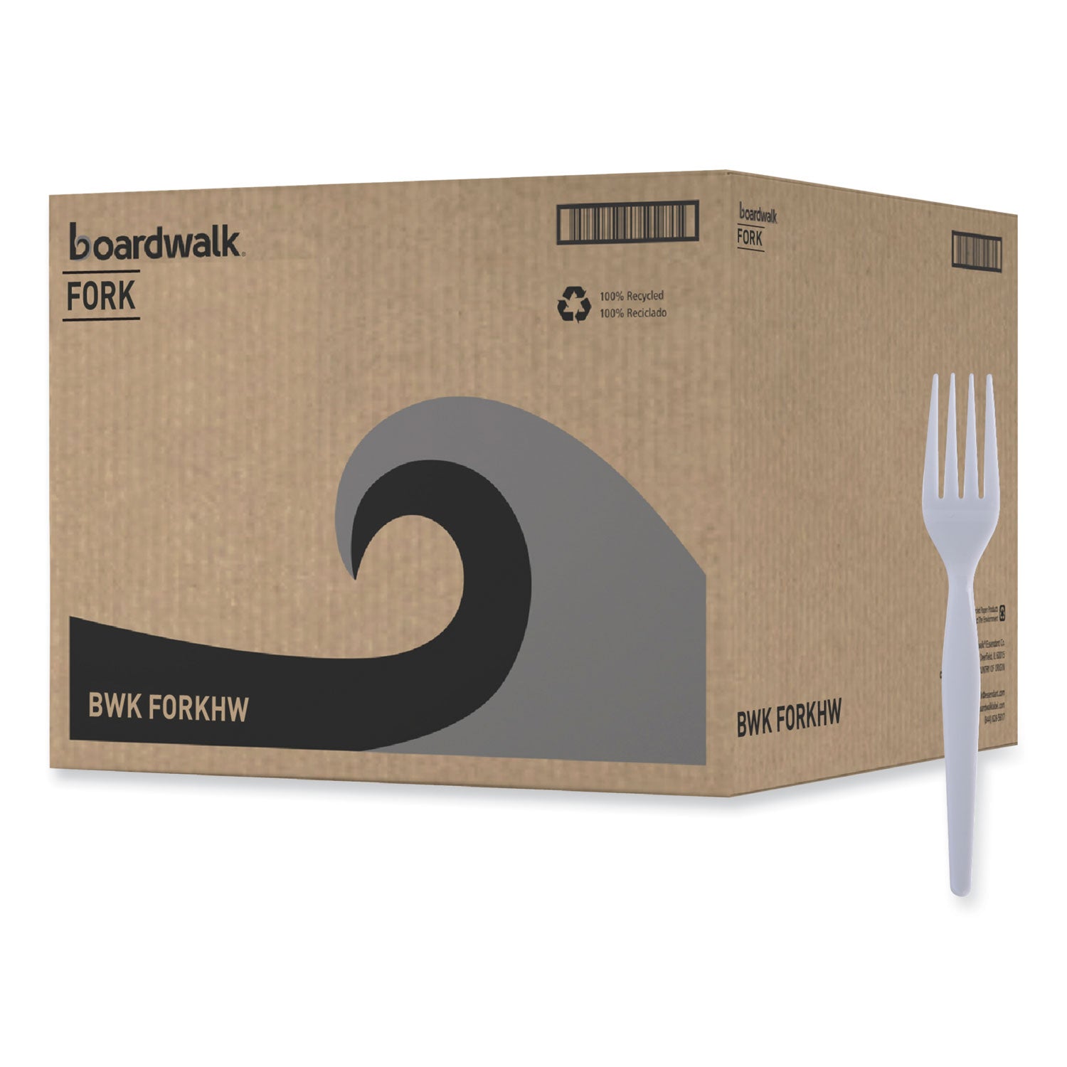 Heavyweight Polystyrene Cutlery, Fork, White, 1000/Carton - 