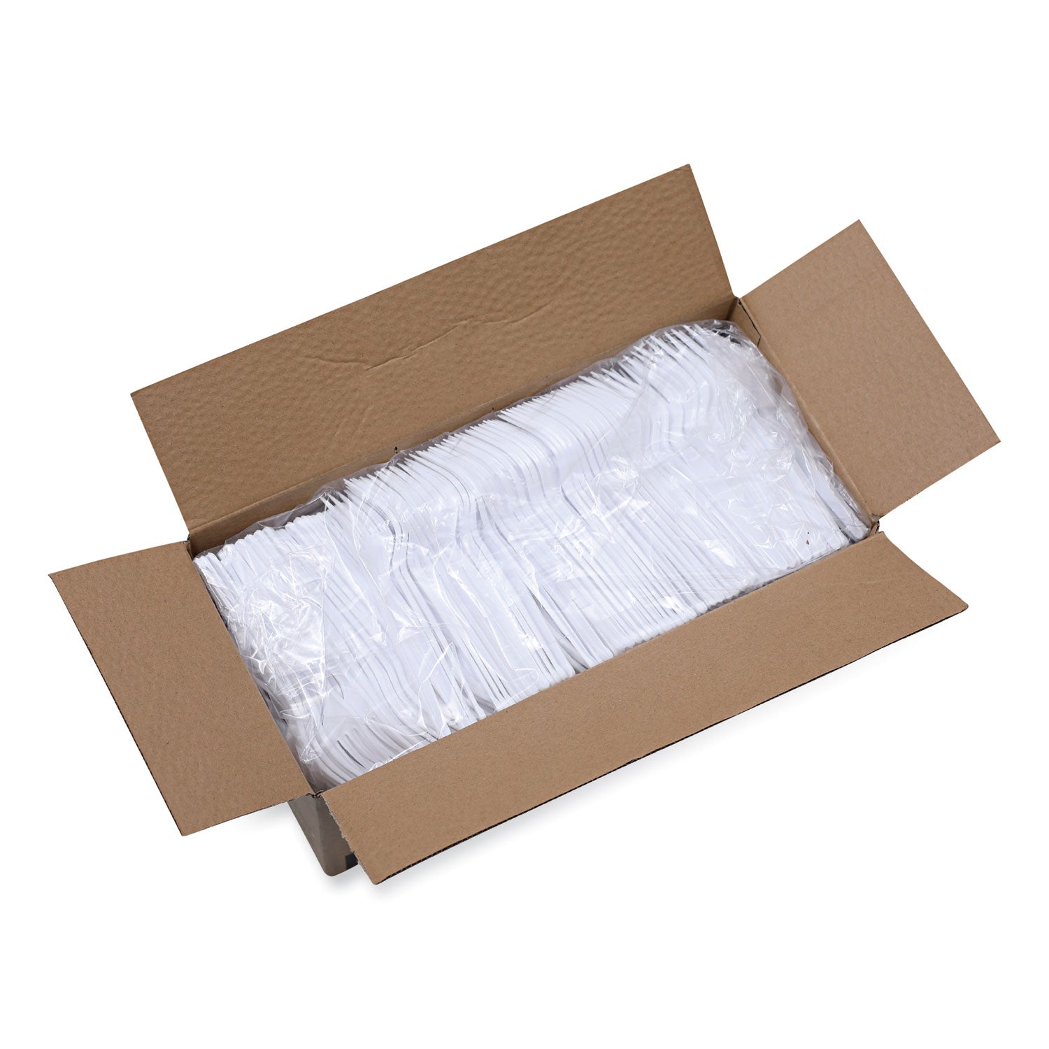 Heavyweight Polystyrene Cutlery, Fork, White, 1000/Carton - 