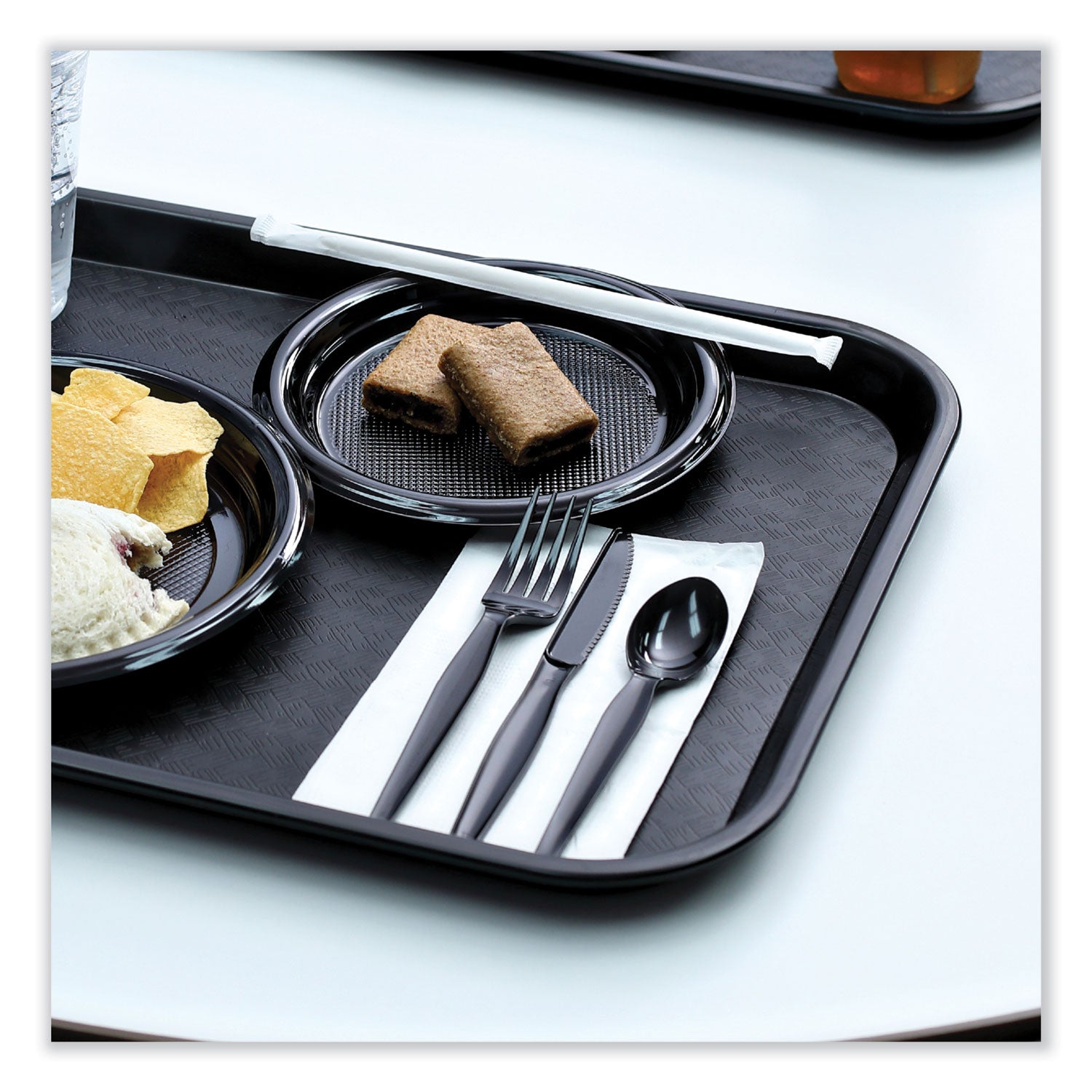 Heavyweight Wrapped Polystyrene Cutlery, Fork, Black, 1,000/Carton