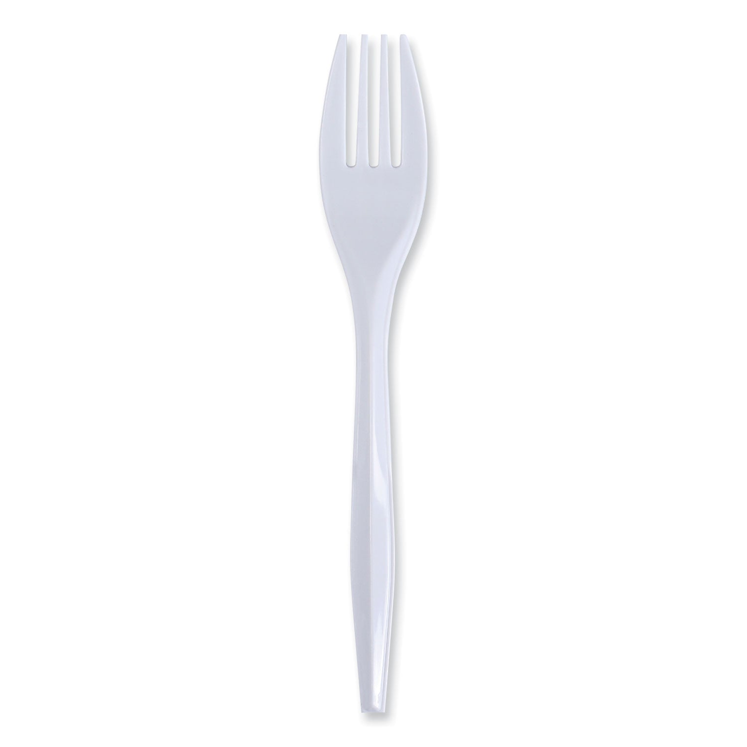 Mediumweight Wrapped Polypropylene Cutlery, Fork, White, 1000/Carton - 