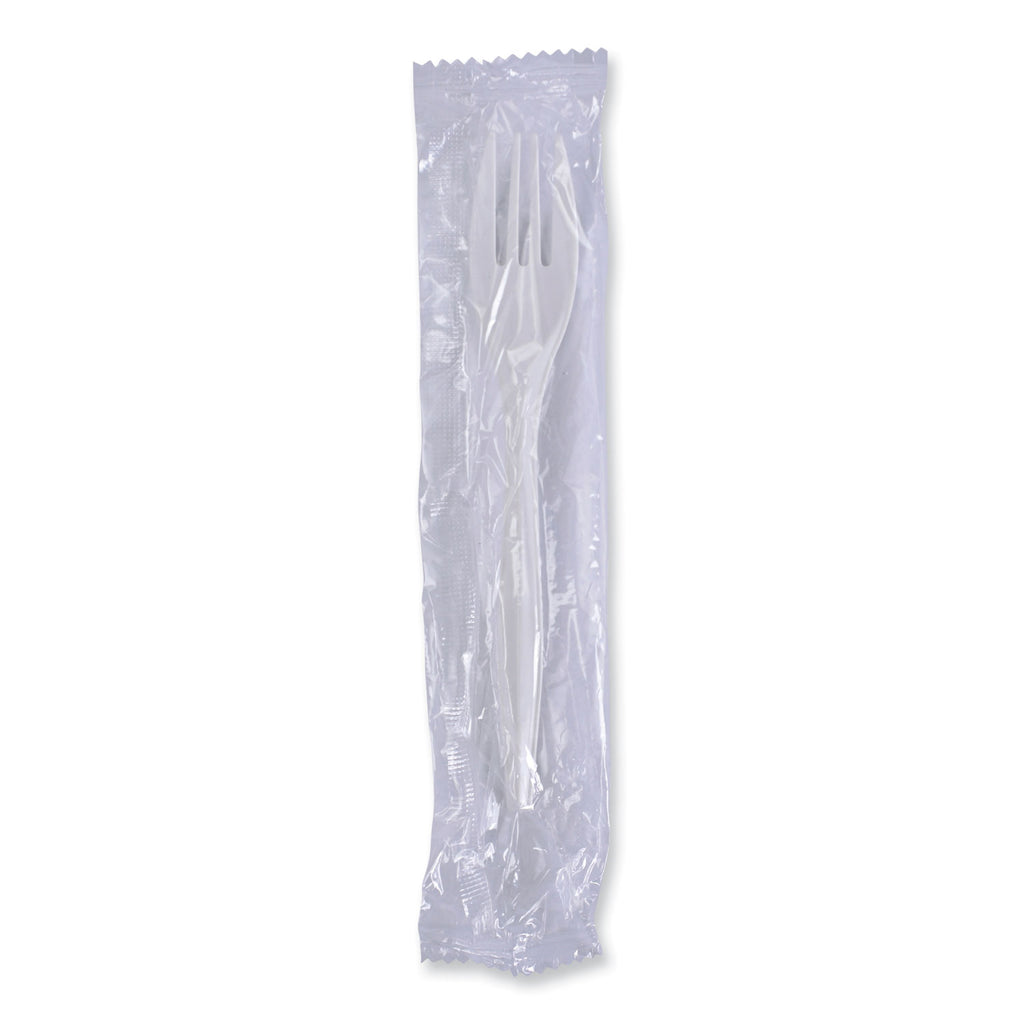 Mediumweight Wrapped Polypropylene Cutlery, Fork, White, 1000/Carton - 