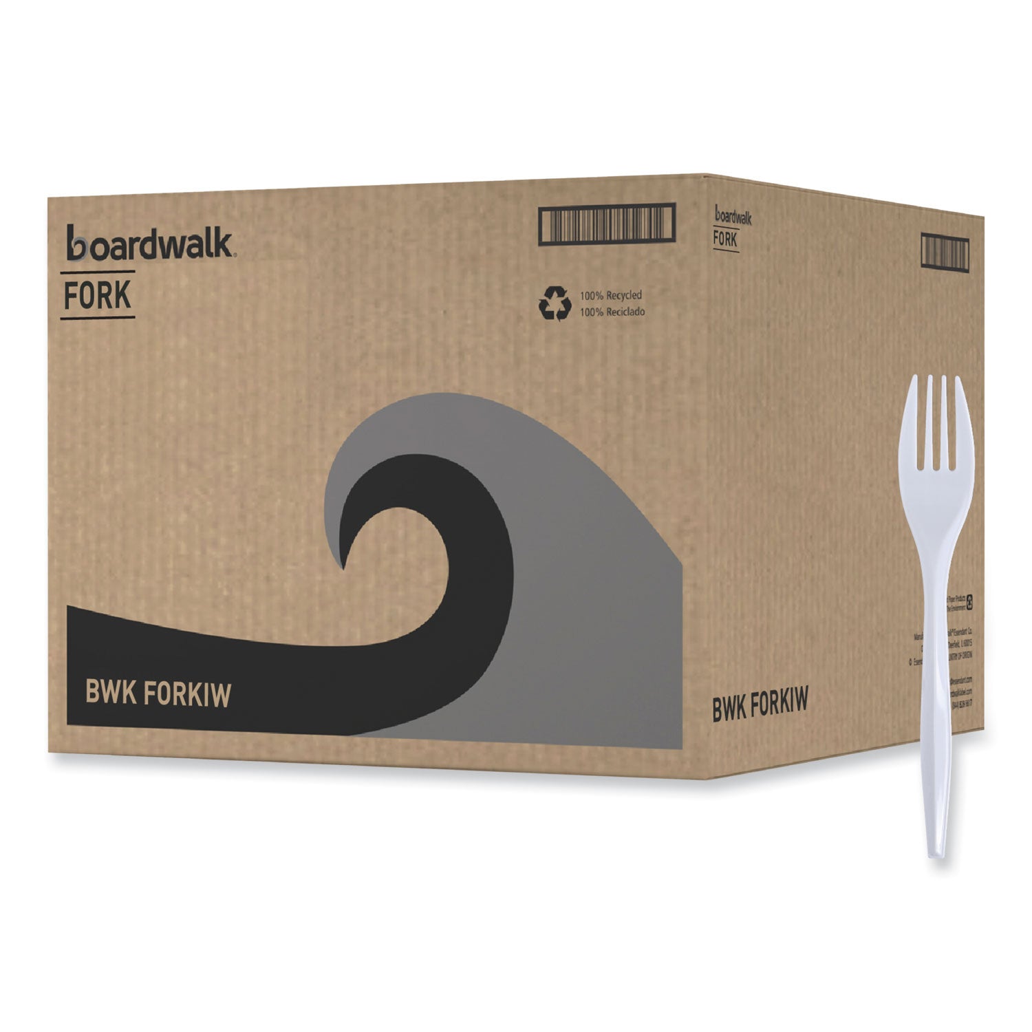 Mediumweight Wrapped Polypropylene Cutlery, Fork, White, 1000/Carton - 