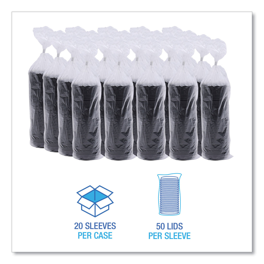 Hot Cup Lids, Fits 8 oz Hot Cups, Black, 1,000/Carton