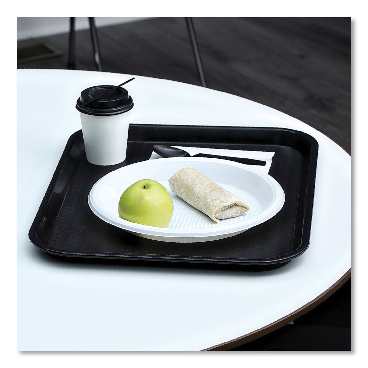 Hot Cup Lids, Fits 8 oz Hot Cups, Black, 1,000/Carton