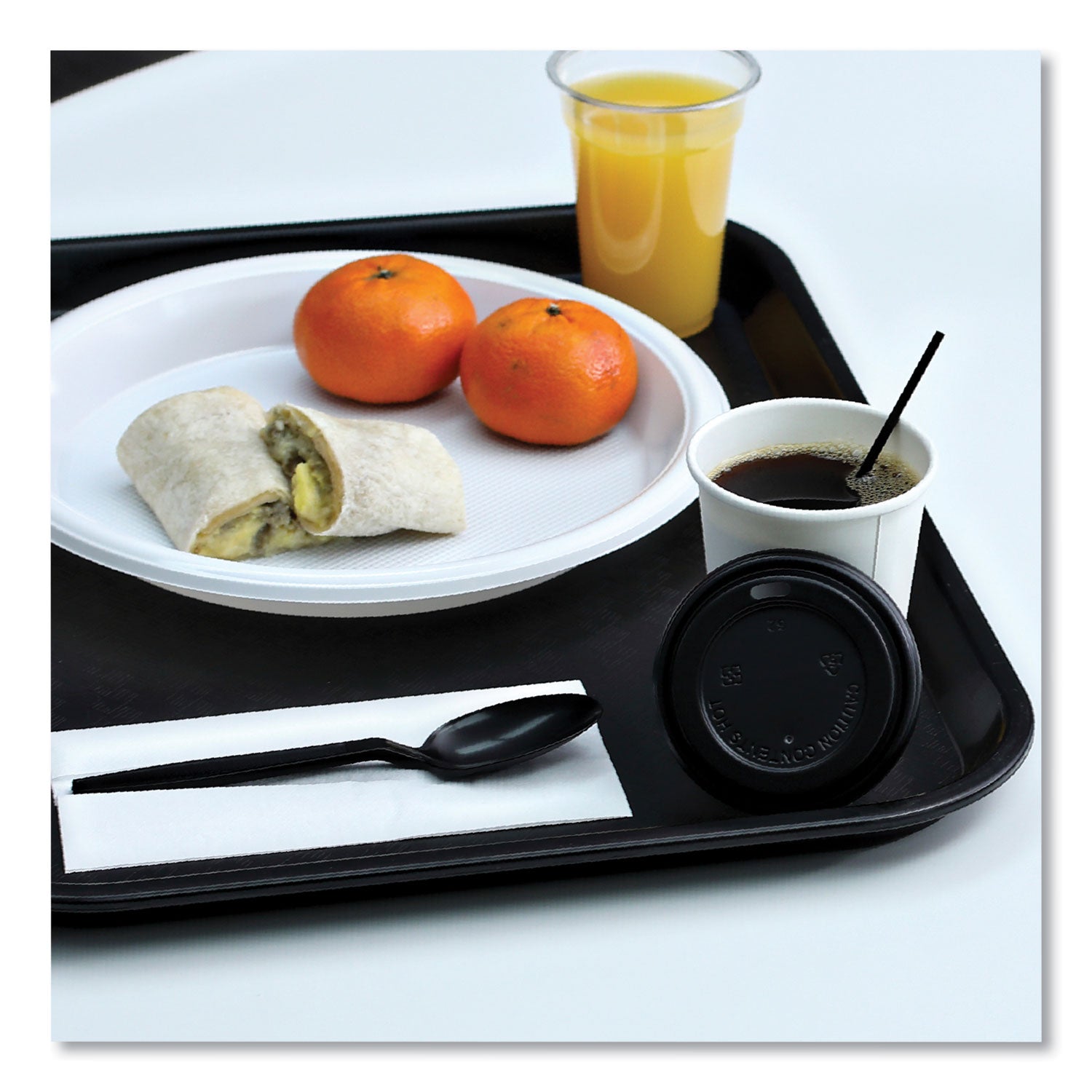 Hot Cup Lids, Fits 8 oz Hot Cups, Black, 1,000/Carton