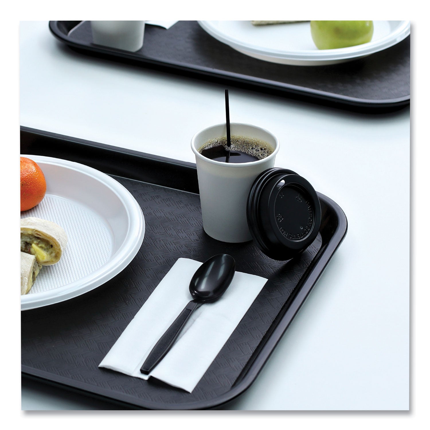 Hot Cup Lids, Fits 8 oz Hot Cups, Black, 1,000/Carton
