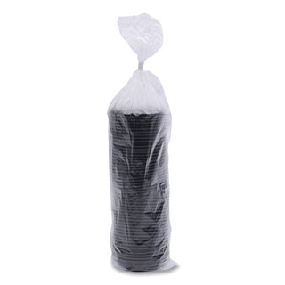 Hot Cup Lids, Fits 10 oz to 20 oz Hot Cups, Black, 1,000/Carton