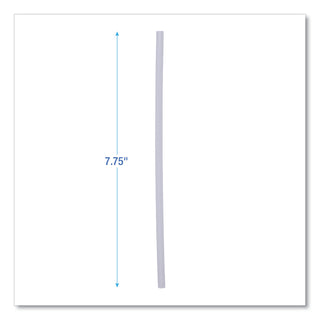 Jumbo Straws, 7.75", Plastic, Translucent, Unwrapped, 250/Pack, 50 Packs/Carton - 