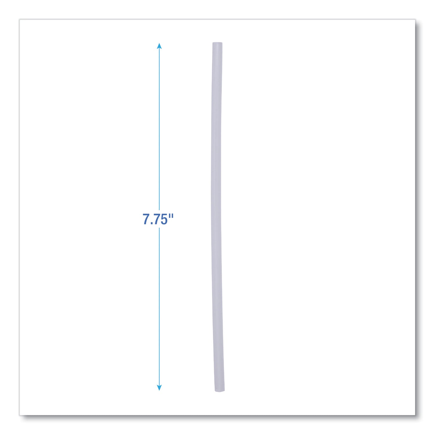 Jumbo Straws, 7.75", Plastic, Translucent, Unwrapped, 250/Pack, 50 Packs/Carton - 