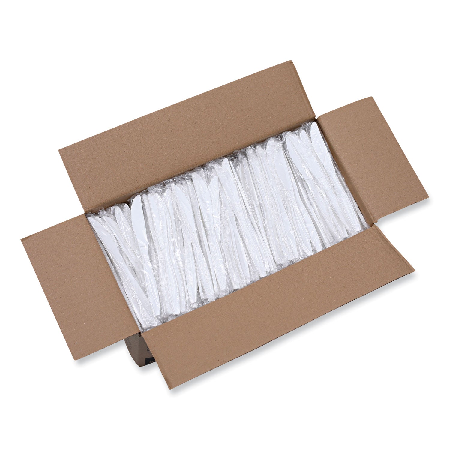 Heavyweight Wrapped Polypropylene Cutlery, Knife, White, 1,000/Carton