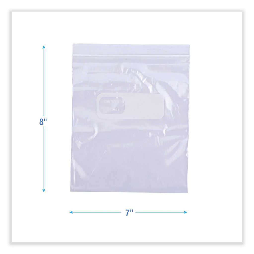 Reclosable Food Storage Bags, 1 qt, 1.75 mil, 7" x 8", Clear, 500/Box