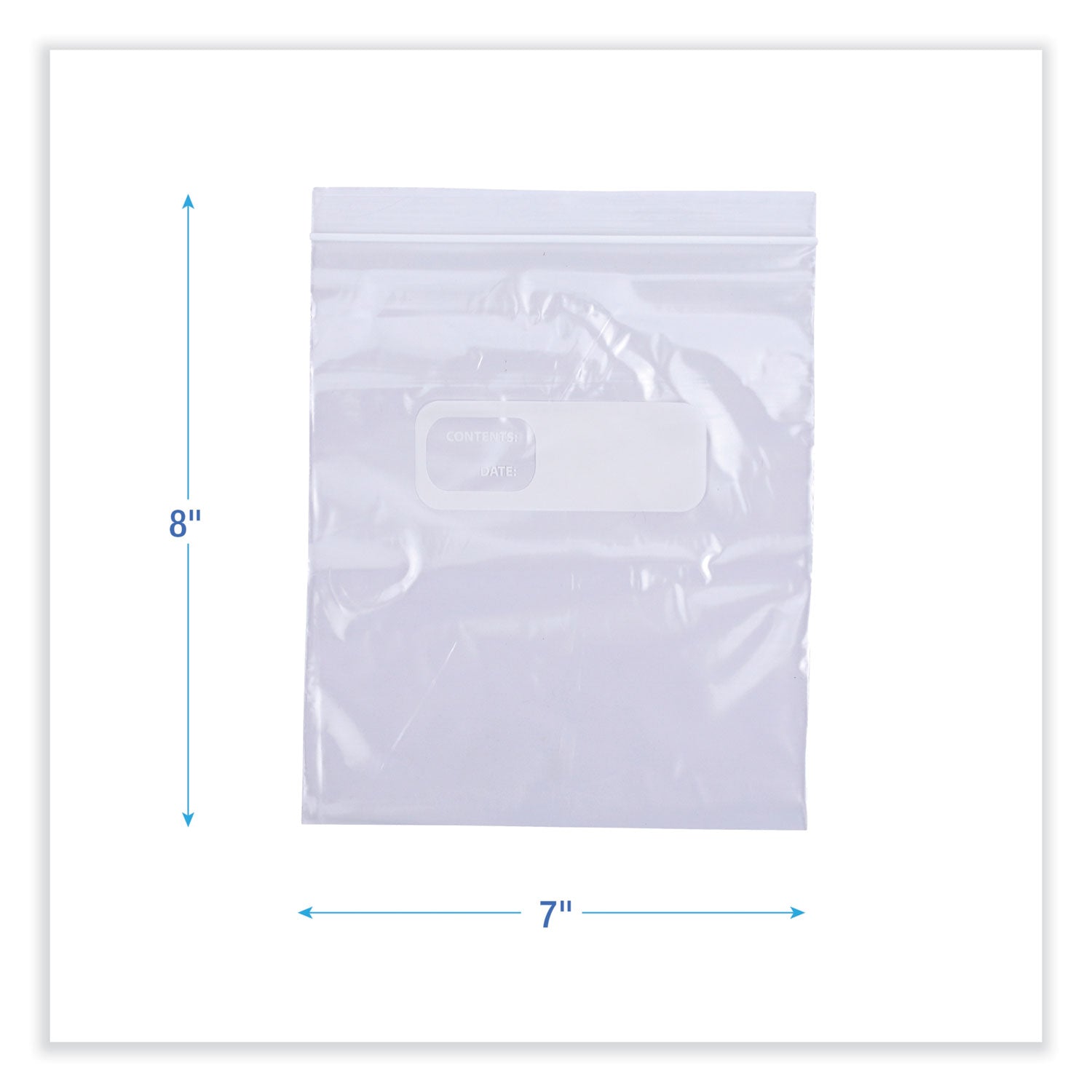 Reclosable Food Storage Bags, 1 qt, 1.75 mil, 7" x 8", Clear, 500/Box