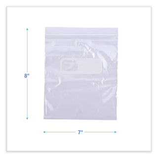 Reclosable Food Storage Bags, 1 qt, 1.75 mil, 7" x 8", Clear, 500/Box