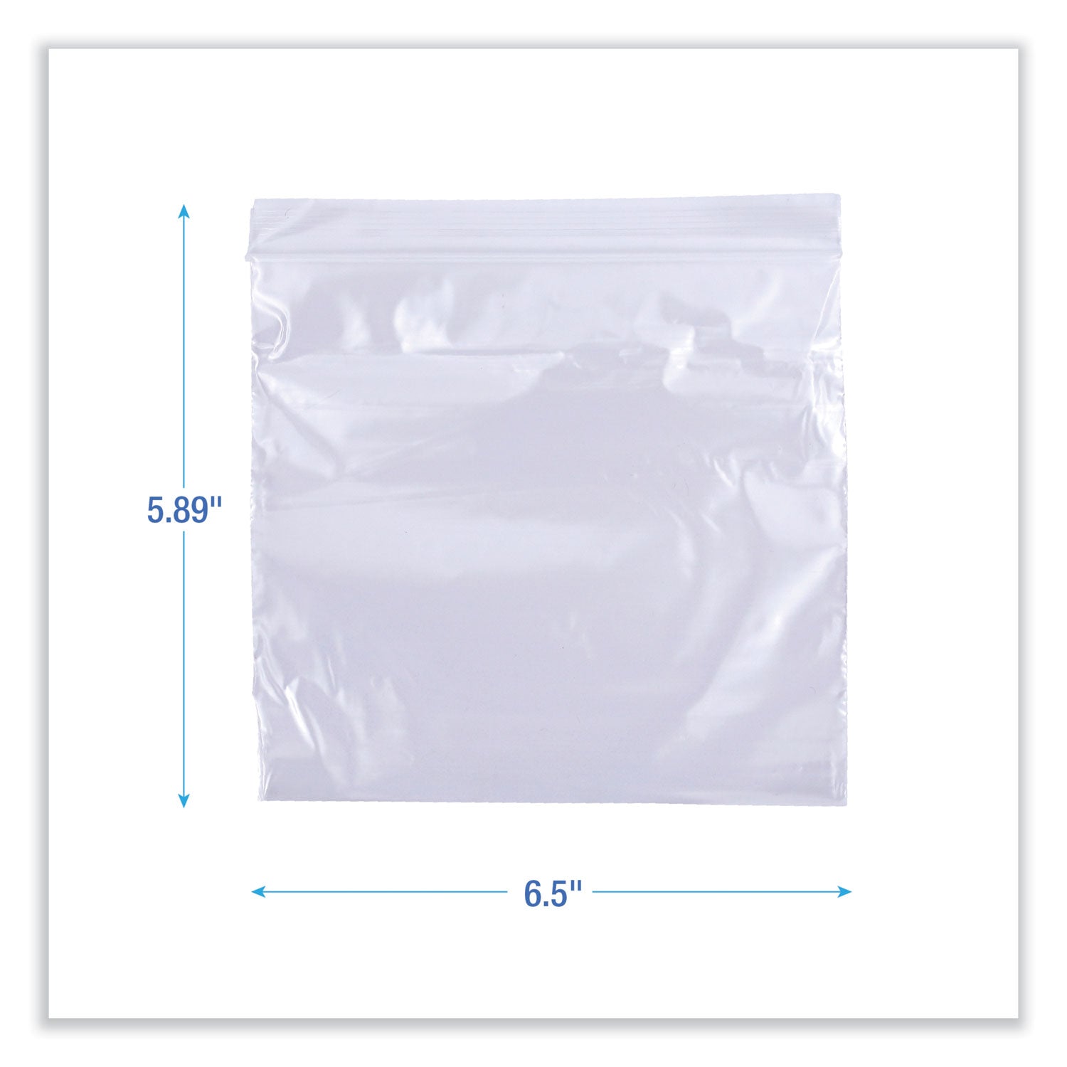 Reclosable Food Storage Bags, Sandwich, 1.15 mil, 6.5" x 5.89", Clear, 500/Box
