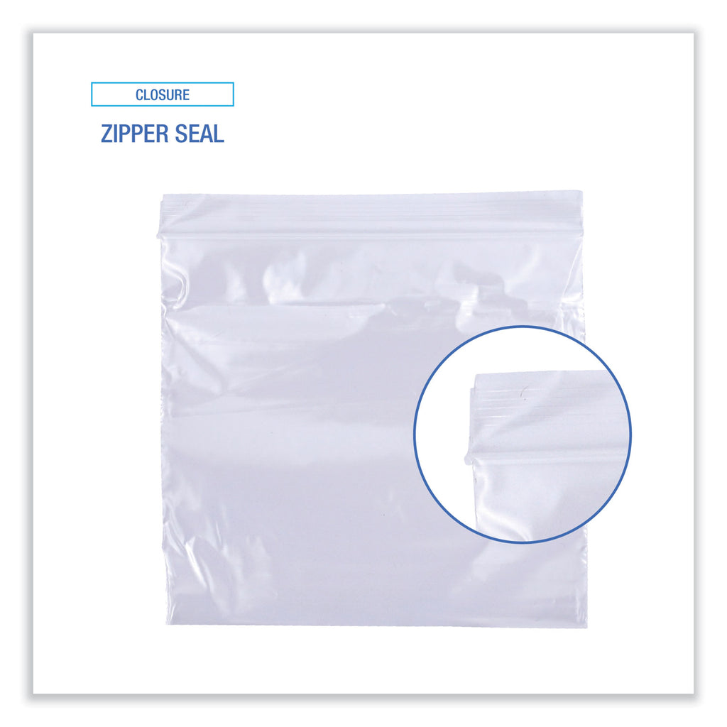 Reclosable Food Storage Bags, Sandwich, 1.15 mil, 6.5" x 5.89", Clear, 500/Box
