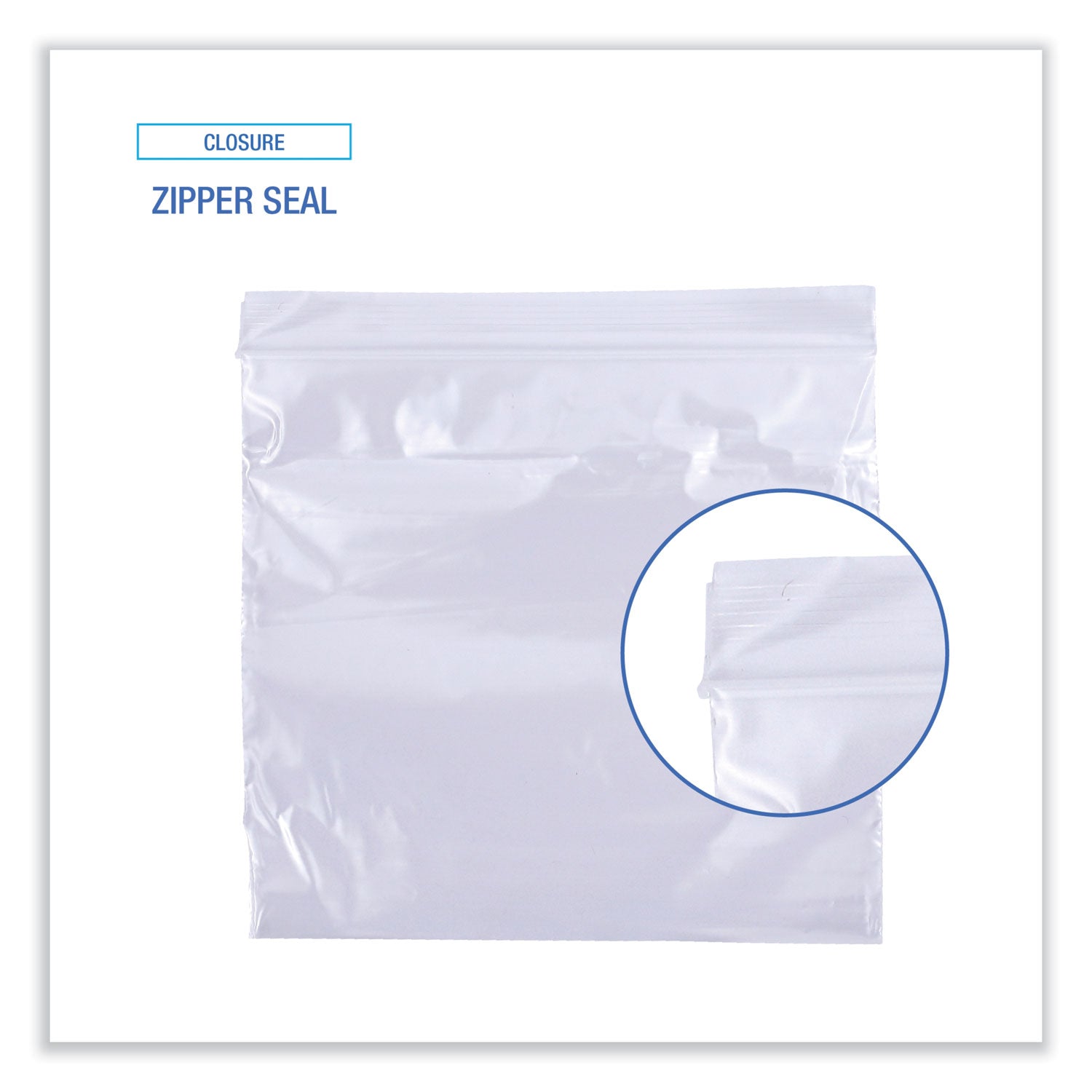 Reclosable Food Storage Bags, Sandwich, 1.15 mil, 6.5" x 5.89", Clear, 500/Box