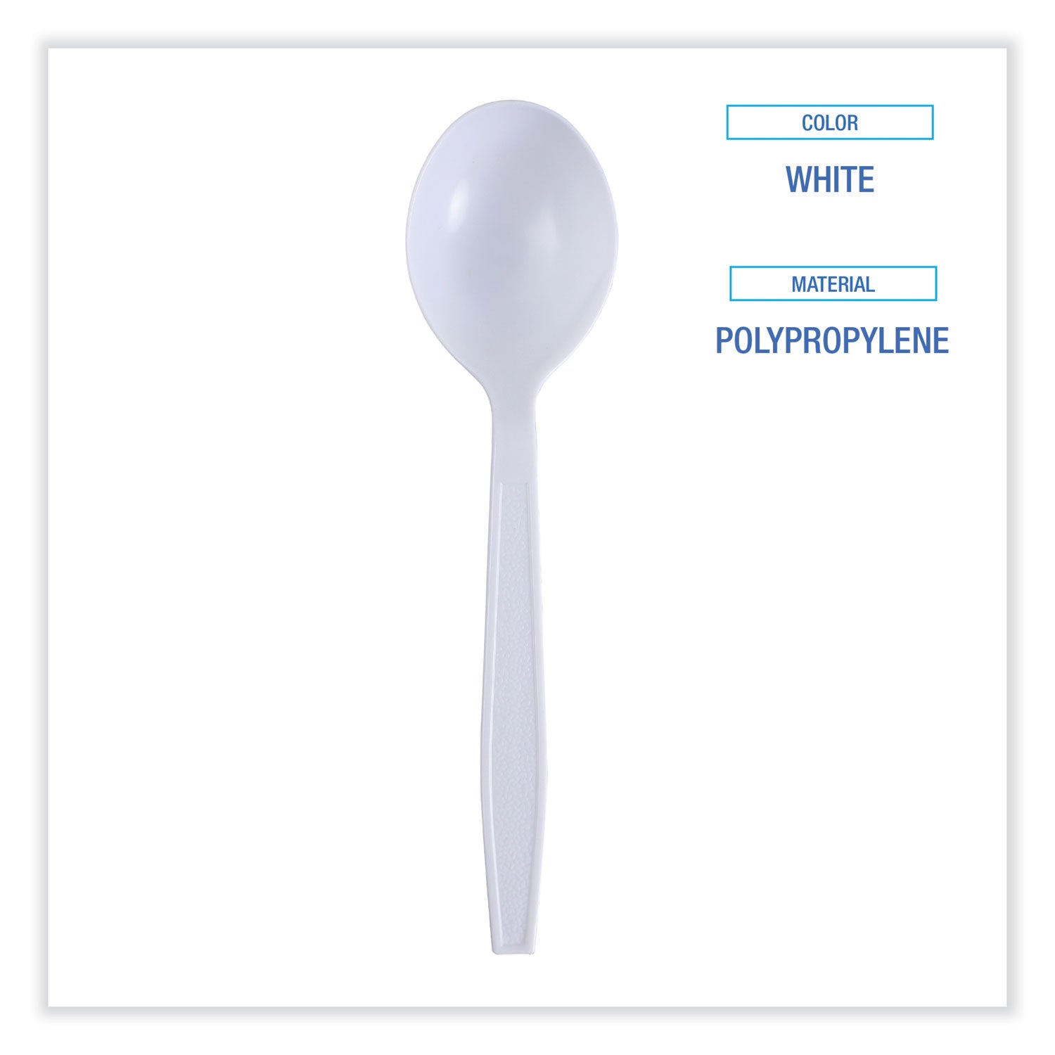 Heavyweight Wrapped Polypropylene Cutlery, Soup Spoon, White, 1,000/Carton